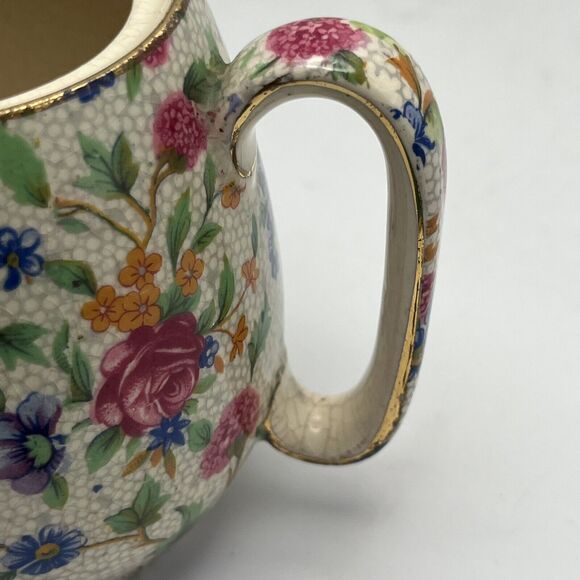 Vintage Royal Winton Teapot England Grimwades Old Cottage Chintz Pre 1960 1 Cup - Picture 13 of 16